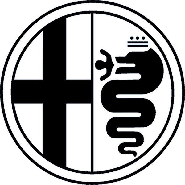 Alfa Romeo Logo, ca. 27 x 27 cm, 2 Stück